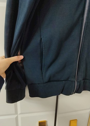 Lacivert Fermuarlı Yüksek Yakalı Erkek Polar Hırka - Görsel 6