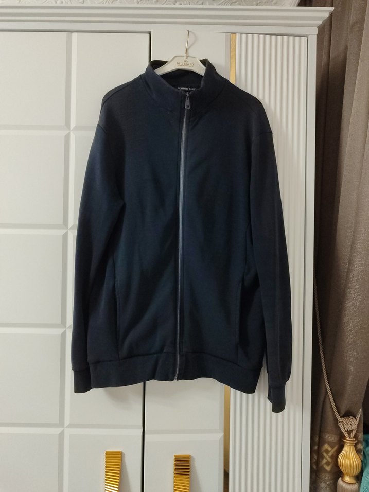 Lacivert Fermuarlı Yüksek Yakalı Erkek Polar Hırka - Görsel 2