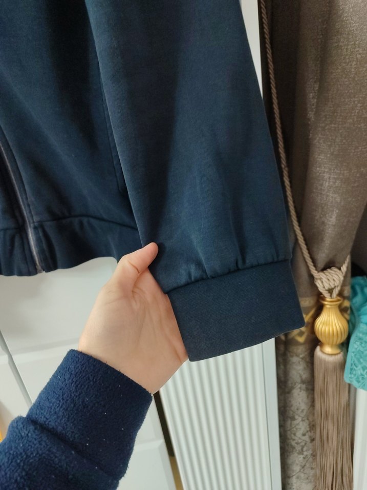 Lacivert Fermuarlı Yüksek Yakalı Erkek Polar Hırka - Görsel 4