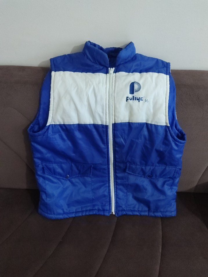 Mavi Fermuarlı Erkek Yelek - Görsel 2