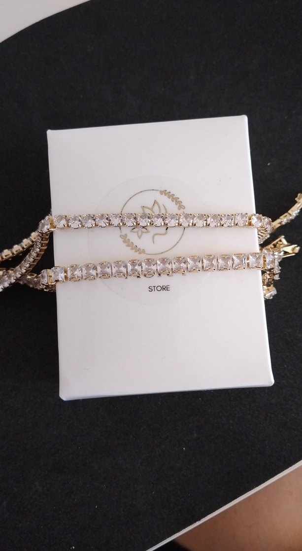 Altın Renkli Parlak Taşlı Kadın su yolu bileklik - Görsel 2