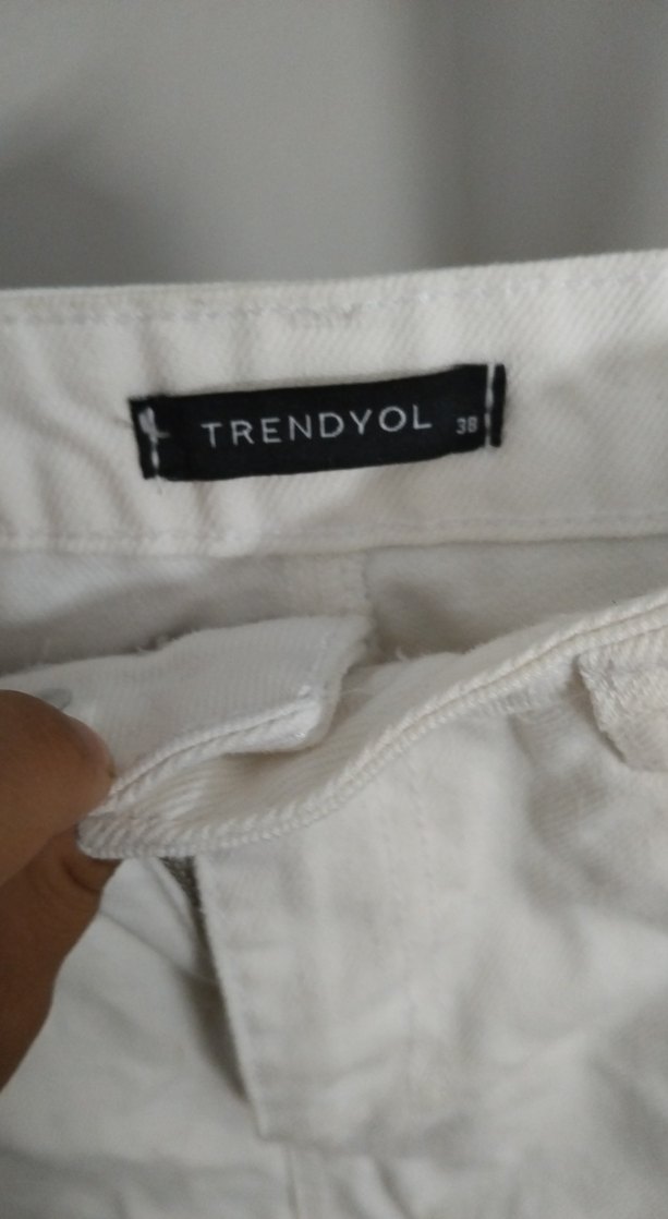 Beyaz Kadın Mini jean  şort - Görsel 4