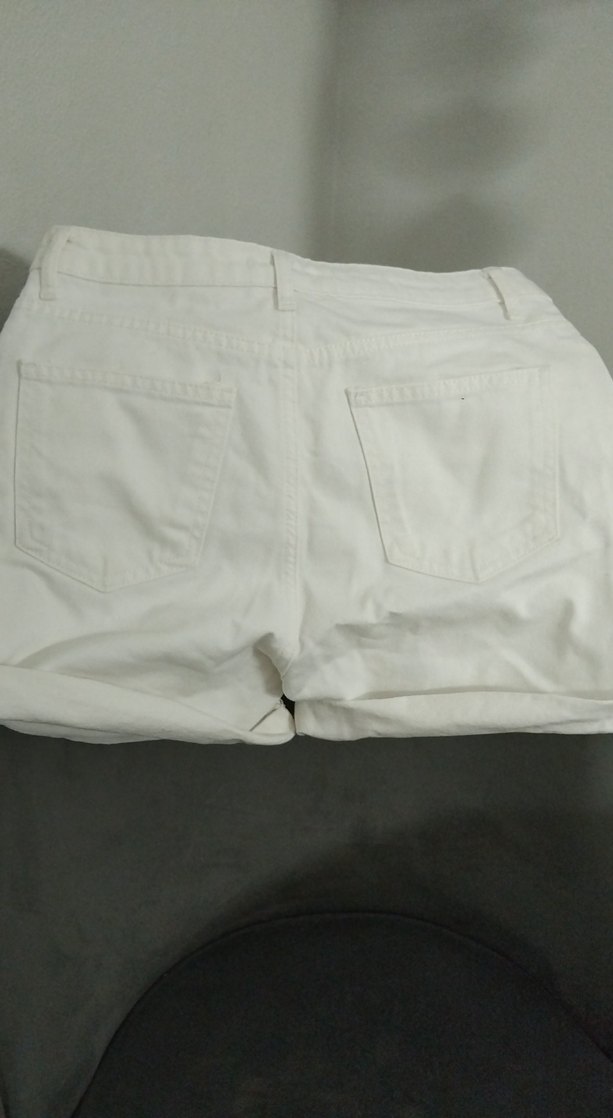 Beyaz Kadın Mini jean  şort - Görsel 2