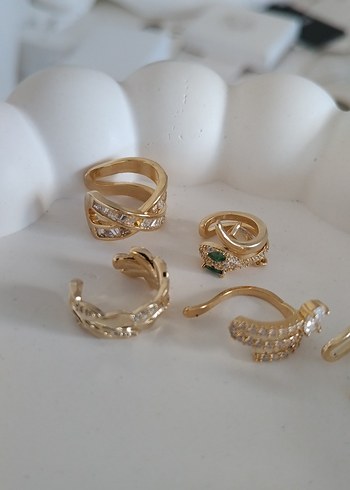 14k altın işçiliğinde  kıkırdak  küpeler - Görsel 2