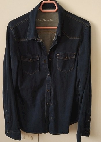 Kadın Lacivert Denim Gömlek