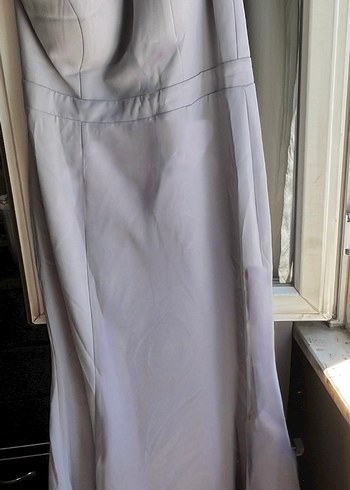 Gri tek omuz abiye - Görsel 3