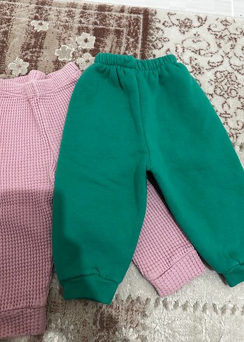 Kız Çocuk  Pembe ve yeşil Rahat Eşofman Altı - Görsel 3