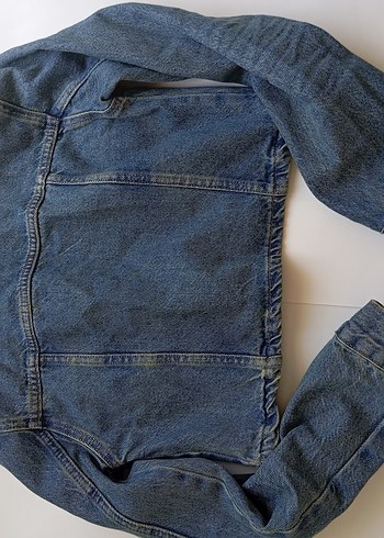 Koton Düğmeli Mavi Kadın Crop Model Ceket