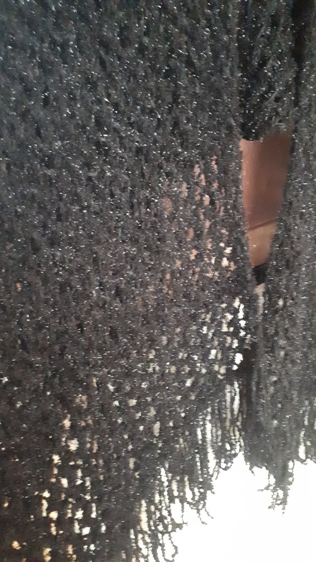 Siyah Örgü Kadın Şal - Görsel 3