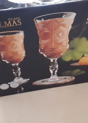 Desenli Kristal Ayaklı Kadeh Seti - Görsel 2