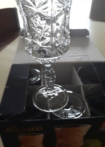 Desenli Kristal Ayaklı Kadeh Seti - Görsel 3