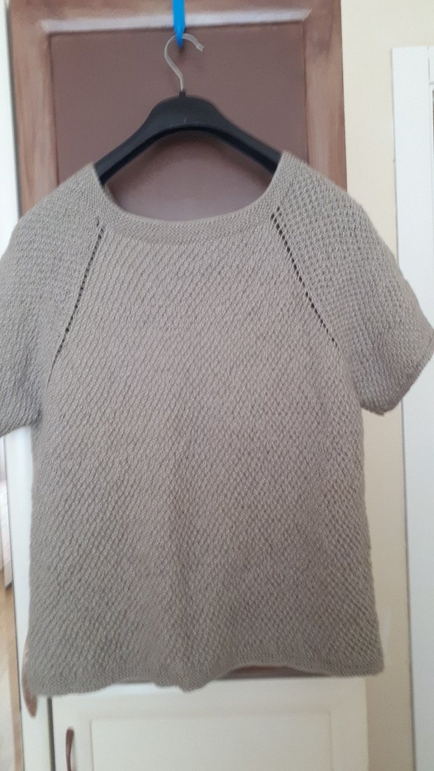 Kadın Bej Kısa Kollu Triko Hırka - Görsel 3