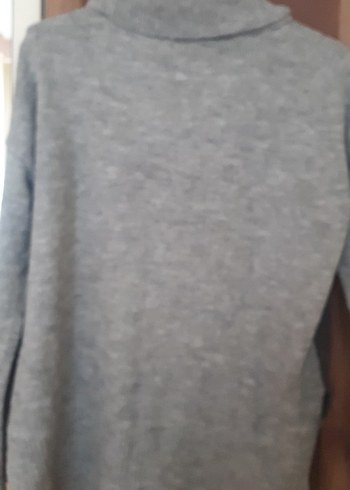 Gri Boğazlı Örgü Kadın Kazak - Görsel 3