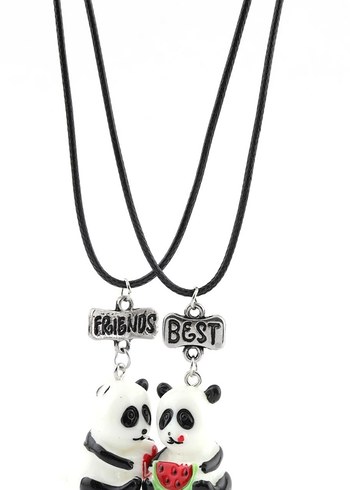 Renkli Panda Temalı Best Friends Kolye