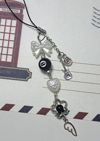 Boncuklu Gotik Gitar Charm Aksesuarı - Görsel 2