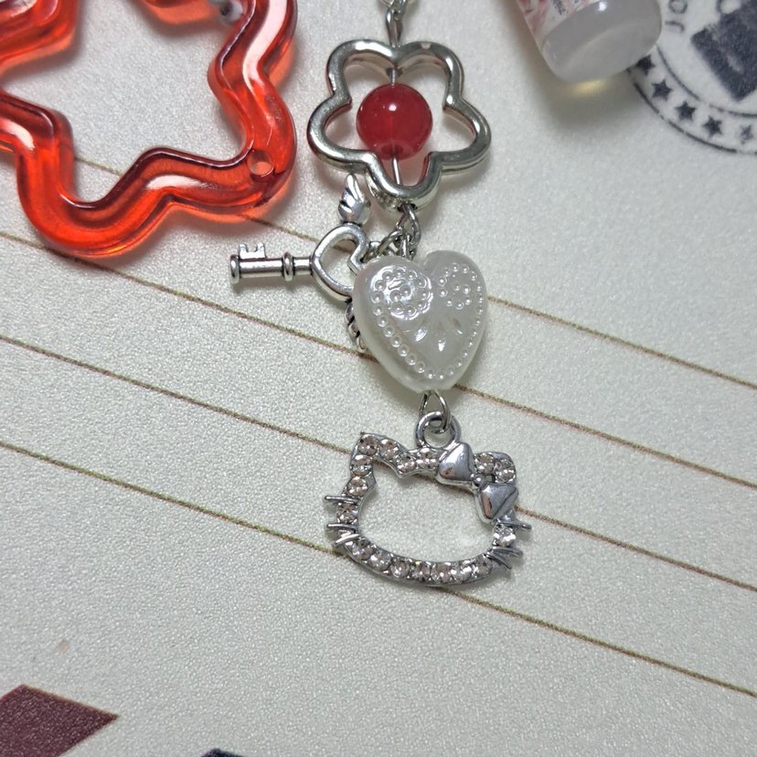 Renkli Zincir Detaylı Bohem Keychain - Görsel 3