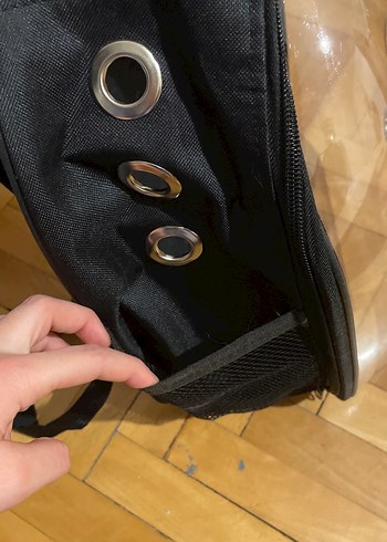 Şeffaf Kafesli Siyah Kedi Taşıma Çantası - Görsel 3