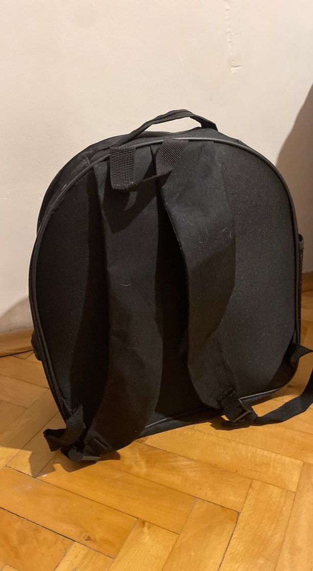 Şeffaf Kafesli Siyah Kedi Taşıma Çantası - Görsel 2