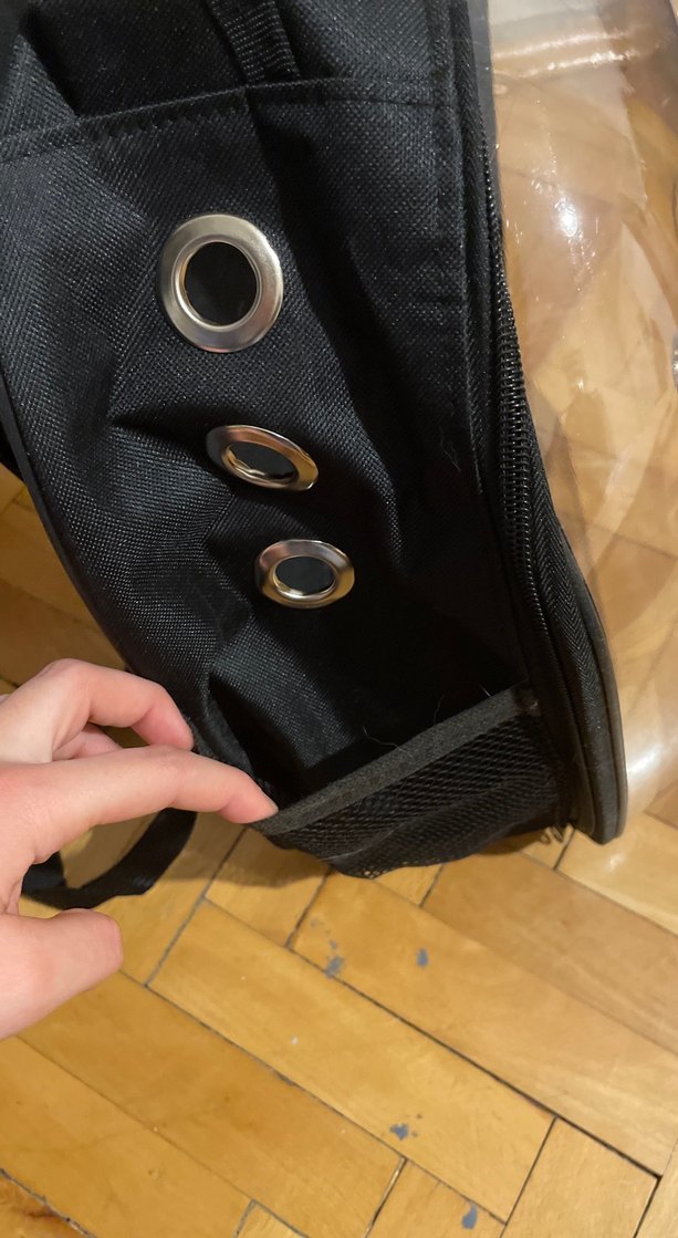 Şeffaf Kafesli Siyah Kedi Taşıma Çantası - Görsel 3