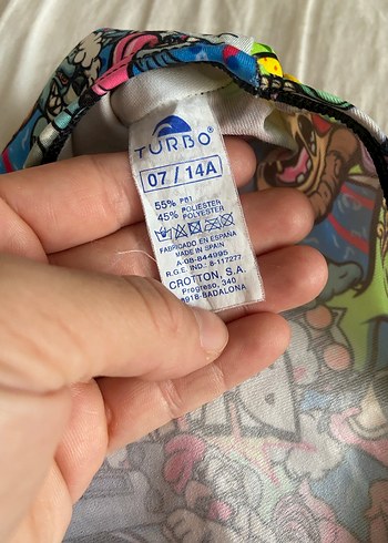 TURBO Renkli Pop Art Desenli 14 yaş mayo - Görsel 3