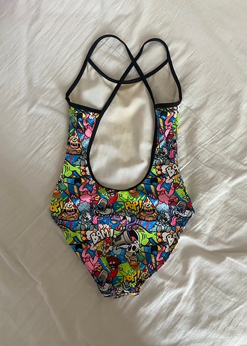 TURBO Renkli Pop Art Desenli 14 yaş mayo - Görsel 2