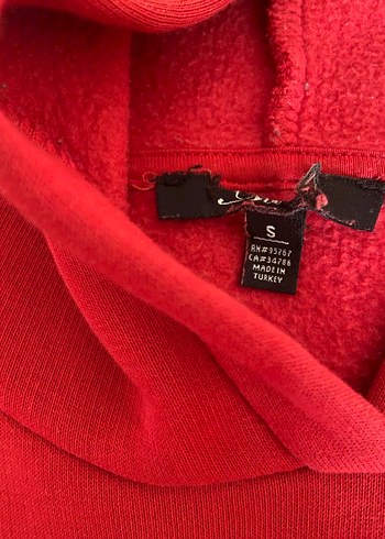 Kırmızı Kapüşonlu Sweatshirt - Görsel 2
