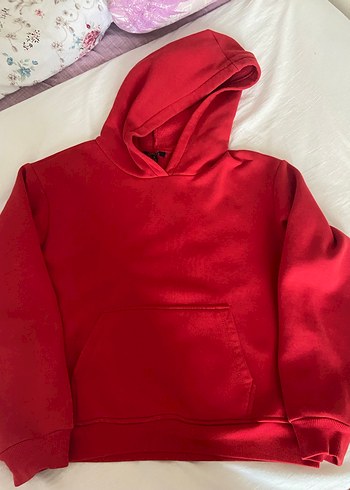 Kırmızı Kapüşonlu Sweatshirt - Görsel 3