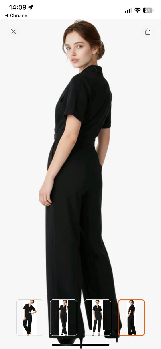 Lacivert Kemerli Uzun Kadın Tulum - Görsel 4