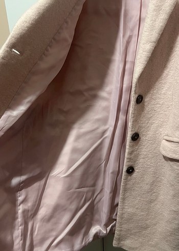 Bershka Pudra Renkli Düğmeli Kaban - Görsel 3