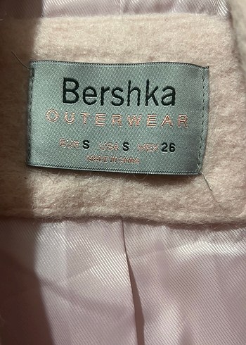 Bershka Pudra Renkli Düğmeli Kaban - Görsel 4