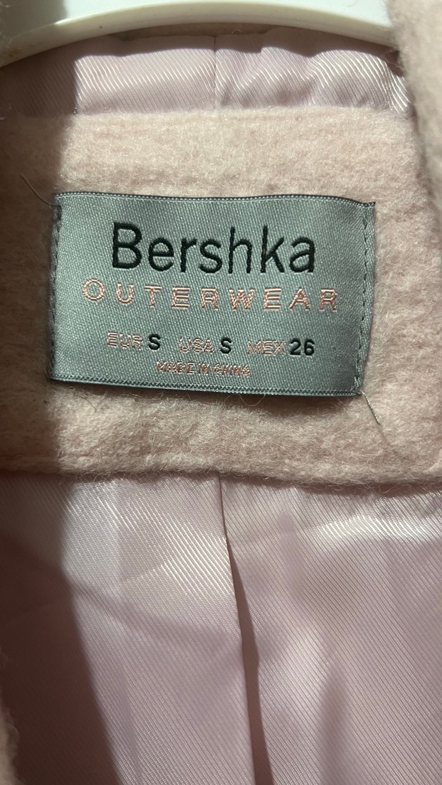 Bershka Pudra Renkli Düğmeli Kaban - Görsel 4