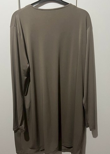 Düğmeli Bej Uzun Kadın ceket - Görsel 3