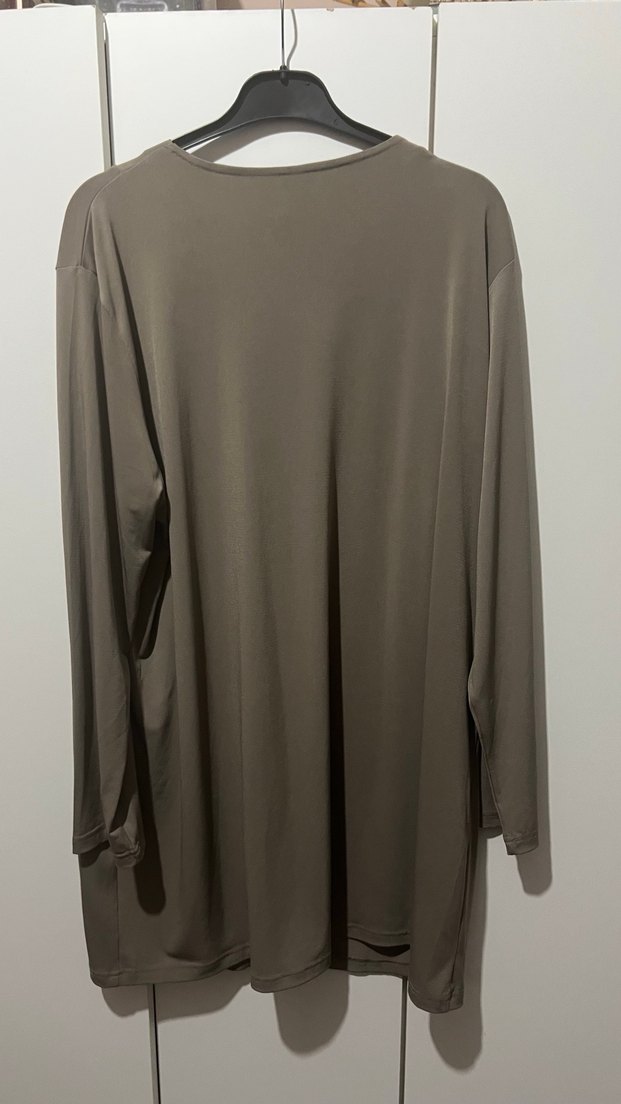 Düğmeli Bej Uzun Kadın ceket - Görsel 3