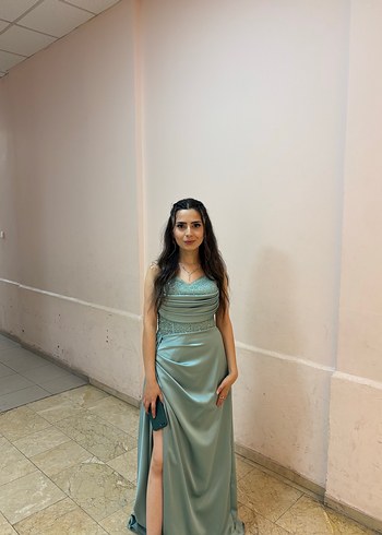 Abiye 36 beden su yeşili abiye