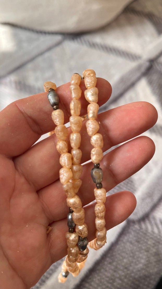 Gerçek inci kolye boya bohem tarzı antika kolye  etiketli - Görsel 2