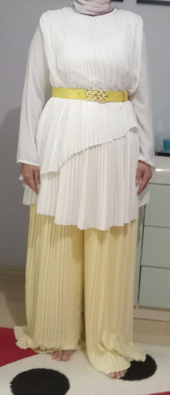 Sarı Pilili Kadın ikili takım - Görsel 5