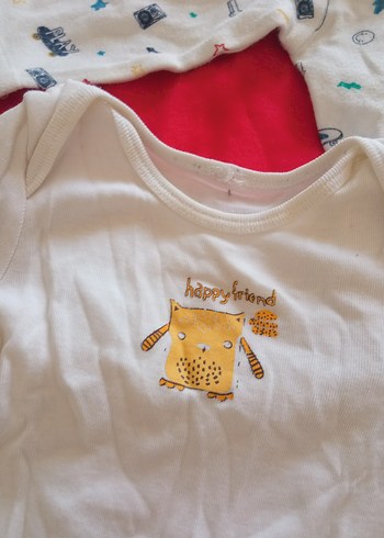 0-3 ay Uzun Kollu Renkli Bebek Body Zıbın Seti - Görsel 5