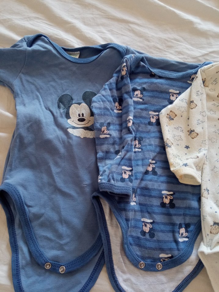 9-12 ay Mavi Uzun Kollu Pamuklu Bebek Body 3'lü - Görsel 2