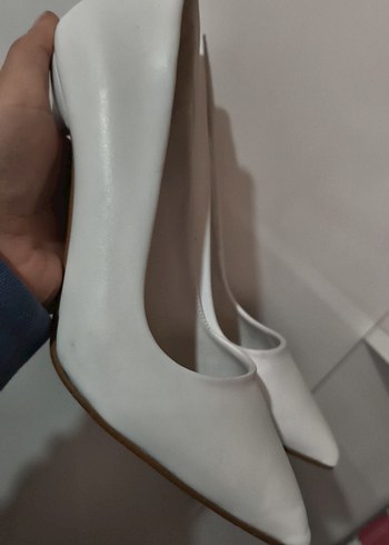 Beyaz Stiletto Topuklu Kadın Ayakkabı - Görsel 2