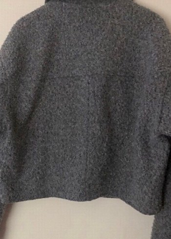 Zara Gri Kısa Peluş Kadın Mont