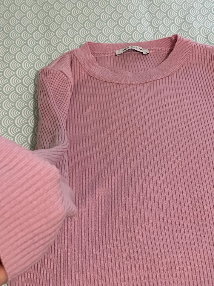 Pembe Triko Kadın Kazak - Görsel 2