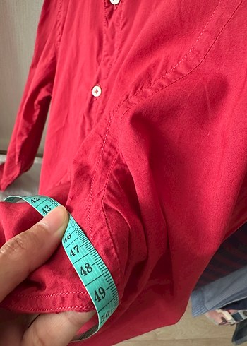 Kırmızı Slim Fit Erkek Gömlek - Görsel 4
