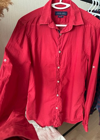 Kırmızı Slim Fit Erkek Gömlek - Görsel 2