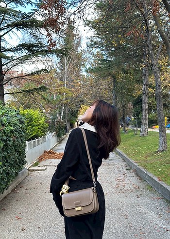 Kahverengi Deri Kadın Omuz Çantası - Görsel 5