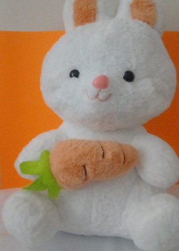 Beyaz Peluş Tavşan Oyuncak - Görsel 4