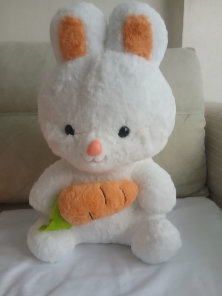 Beyaz Peluş Tavşan Oyuncak - Görsel 2