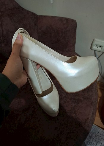 Sedef Rengi Yüksek Topuklu Ayakkabı ( Nikah - Düğün) - Görsel 3