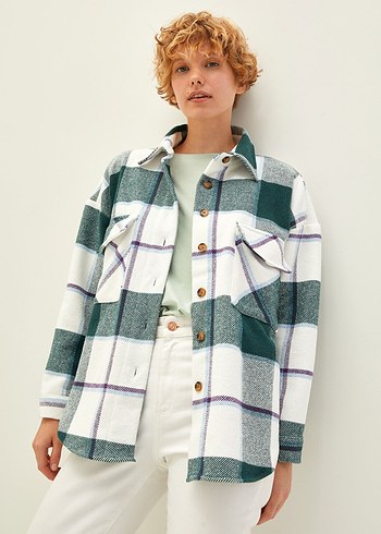 Ekose Uzun Kollu Oduncu Gömlek Ceket - Görsel 2