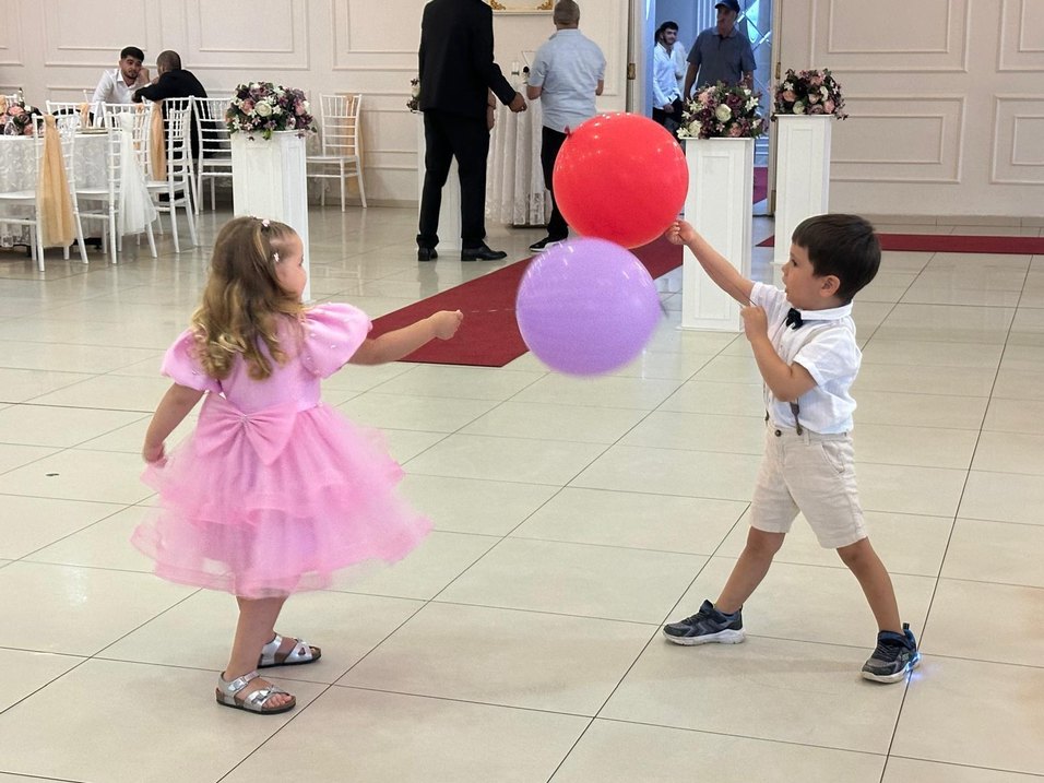 Pembe Puf Kollu Kız Çocuk Elbisesi Özel Dikim - Görsel 3