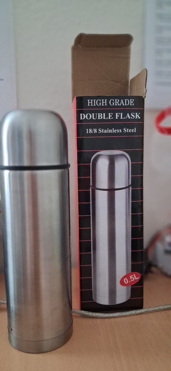 Gri Çift Katmanlı Çelik Termos - Görsel 2